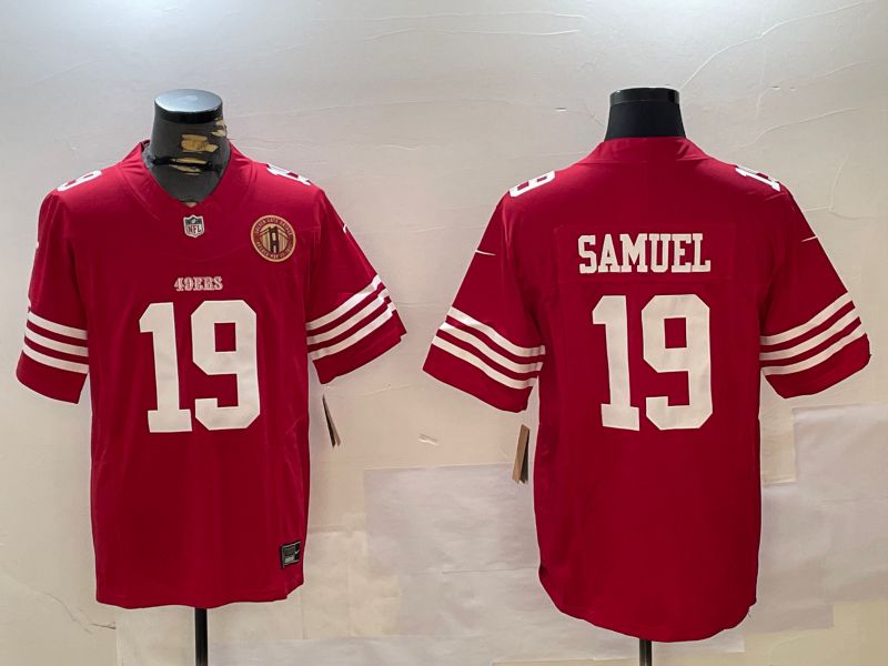 Men San Francisco 49ers #19 Samuel Red three generations 2024 Nike Limited NFL Jersey style 9->->